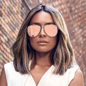 Quay High Key Gun/Rose. Never worn. Regular Size (NOT Mini)